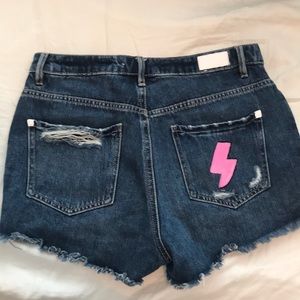 (SOLD) Lighting bolt denim shorts